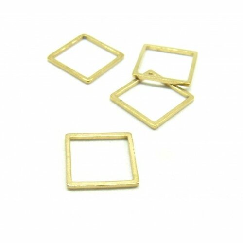 Ps110201161 pax 4 pendentifs connecteurs carré 12 mm doré en acier inoxydable 304 pour bijoux raffinés
