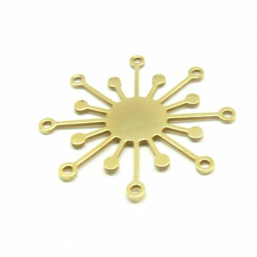 Ps11856046 pax 1 pendentif géométrique flocon 37 mm en acier inoxydable finition doré pour bijoux raffinés
