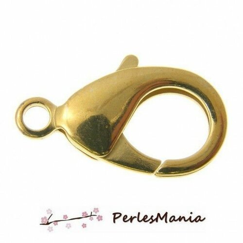 H35201bg pax 5 fermoirs mousquetons 9mm acier inoxydable 304 finition dore 24kt