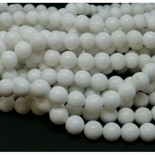 Hd263 lot de 20 cm perles rondes jade mashan blanc 8mm xs01