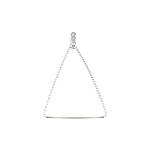 Ho14901p pax 4 pendentifs connecteur forme triangle 48mm acier inoxydable 316 couleur argent platine rhodié