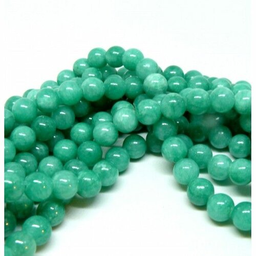 Hxs15 lot de 19 cm environ 25 perles rondes jade mashan vert canard 8 mm