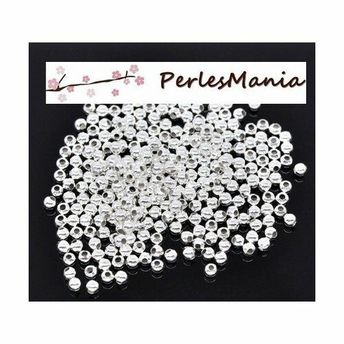 Ps1116061h pax 250 perles intercalaires passants 3mm métal finition argent vif