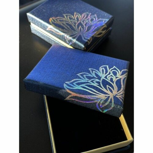 He006802 pax 1 emballage cadeau fleurs de lotus, boite à bijoux avec mousse  velours pour bijoux 6,8 par 9 par 3,3cm