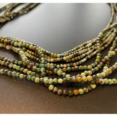 Bu11220428133219 lot 19 cm ( 1/2 fil ) perles rondes 3 mm turquoise africaine coloris no 12