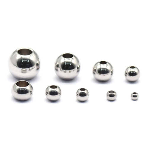 Bu11211009162728 pax 50 perles intercalaires rondes 3mm trou 1,2mm en acier inoxydable finition argent rhodié