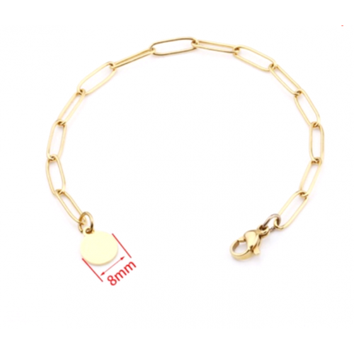 Ps11862879 pax 1 bracelet - maille cheval 18 cm- en acier inoxydable 304 -finition doré