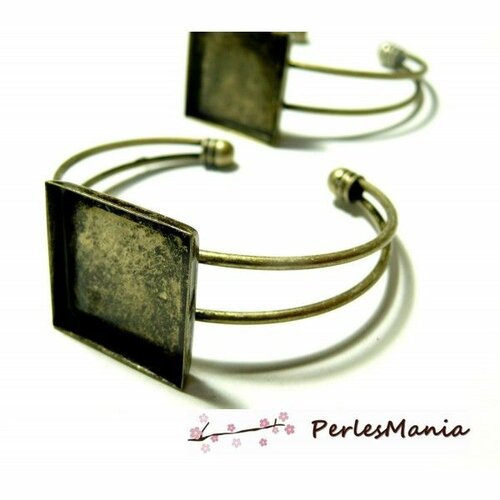 Bu11170511110050 pax 1 support de bracelet carre 25mm laiton finition bronze pour collage digitale