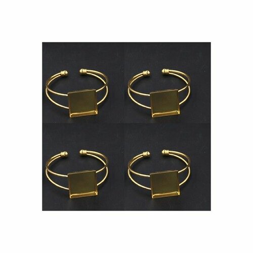 Bu11170511110050 pax 1 support de bracelet carre 25mm laiton finition doré pour collage digitale