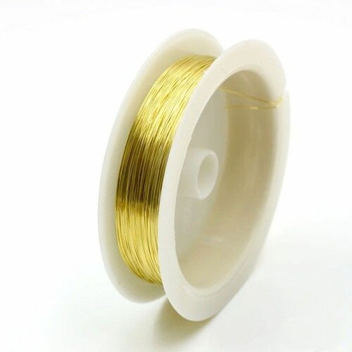 Bu11170513132024 lot 1 bobine de 25 mètres de fil de laiton 0.4 mm finition doré