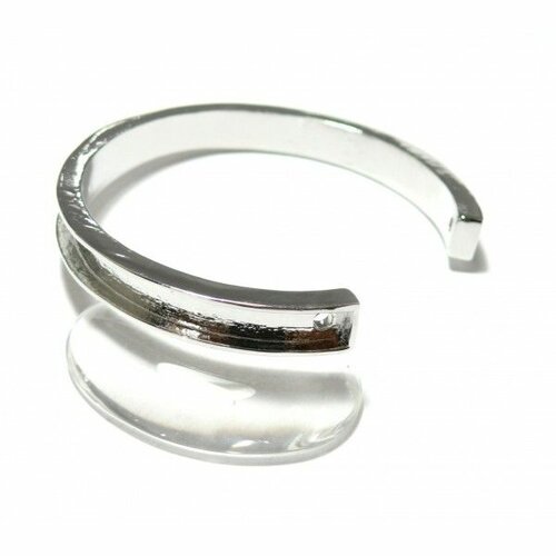 S11114566 pax 1 support bracelet jonc manchette pour cordon en 5.5mm couleur argent platine rhodié