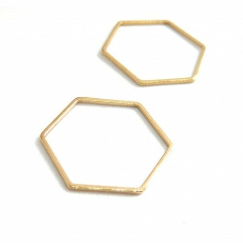 Ps110201177 pax 4 pendentifs connecteurs hexagone 23 mm doré en acier inoxydable 304 pour bijoux raffinés