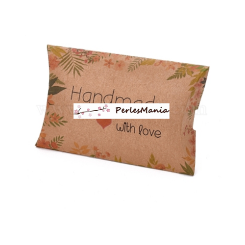 Hl02001b pax 4 emballages carton, emballage cadeau, berlingots 12.5x7.6x1.9cm handmade with love