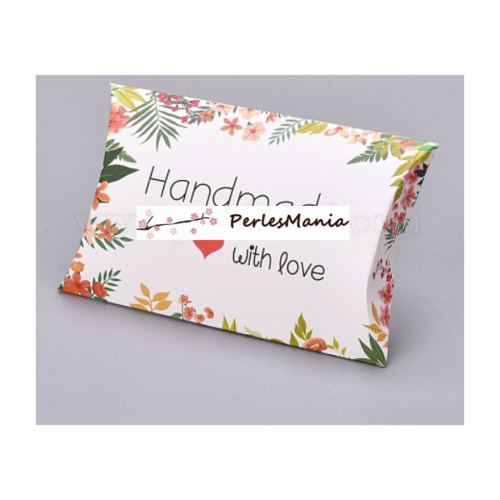 Hl02001a pax 4 emballages carton, emballage cadeau, berlingots 12.5x7.6x1.9cm handmade with love