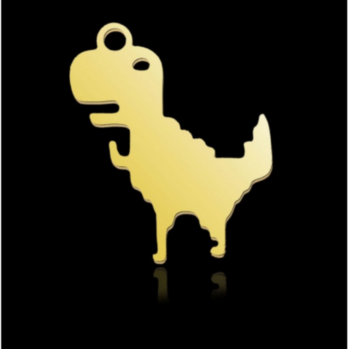 Ps11865042 pax 1 pendentif dinosaure 19 mm en acier inoxydable 304 finition doré