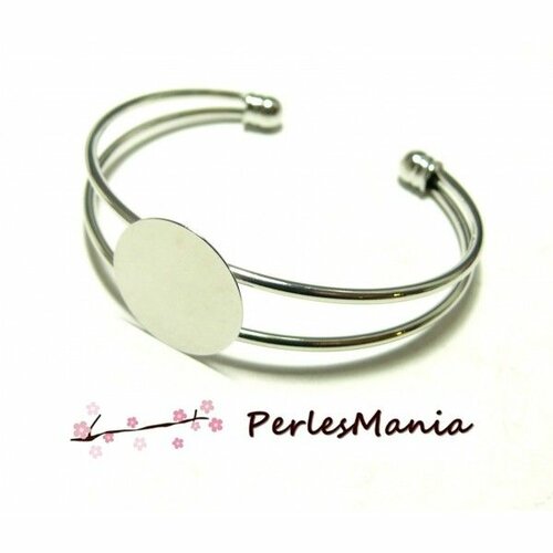 Bn1126257 pax  1 support de bracelet 18mm plateau lisse argent platine