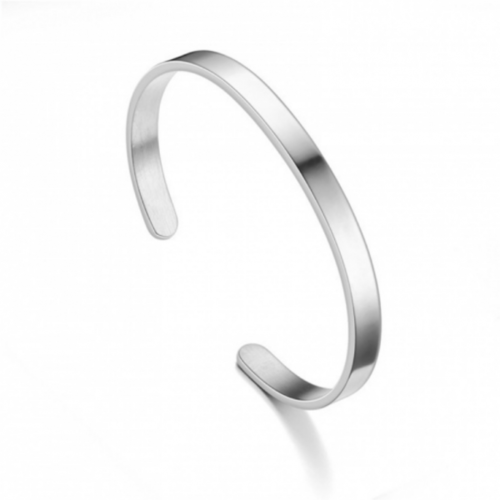 Ps11855971 pax 1 support de bracelet jonc 4mm en acier inoxydable 304 finition argenté