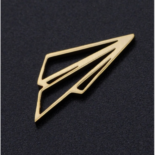 Ps11869406 pax 2 pendentifs - avion origami 20 mm - finition doré en acier inoxydable 304- pour bijoux raffinés