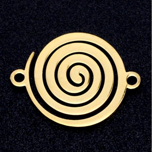 Ps11871136 pax 1 pendentif, connecteur spirale 18mm en acier inoxydable  201  finition doré