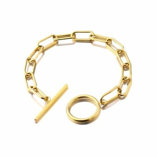 S11042897 pax 1 bracelet - gourmette 21 cm - grosse maille - en acier inoxydable 304 - coloris doré