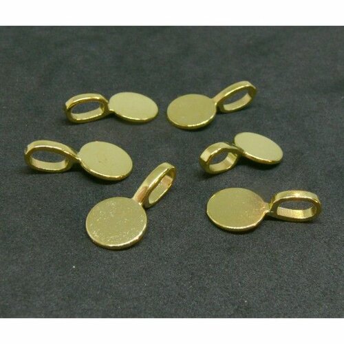 Ps11870370 pax 20 belieres a coller forme rondes 9mm métal couleur doré
