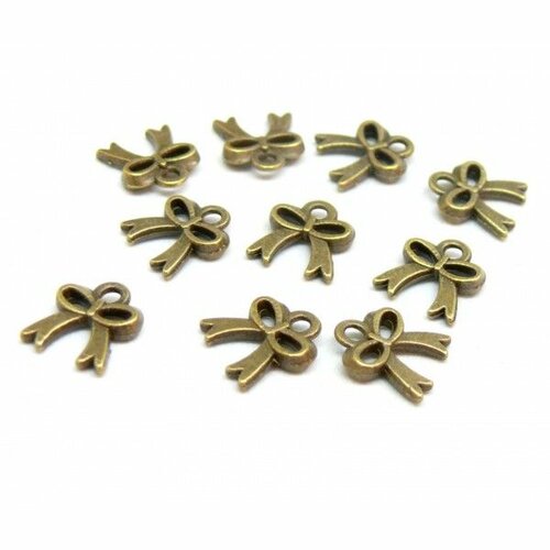 Ps11870394 pax 20 pendentifs noeuds 11 par 9mm métal coloris bronze