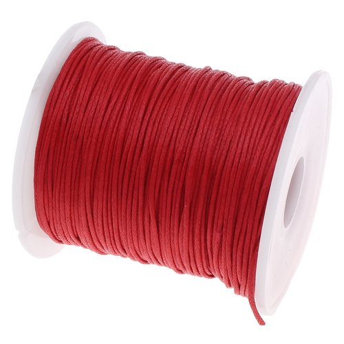 160428090701 pax 1 bobine d'environ 70m de fil en coton ciré 1mm rouge  2g3212 no21