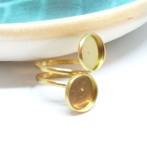 Ps11878070 pax 1 support de bague double 12mm acier inoxydable 304 finition doré 18kt