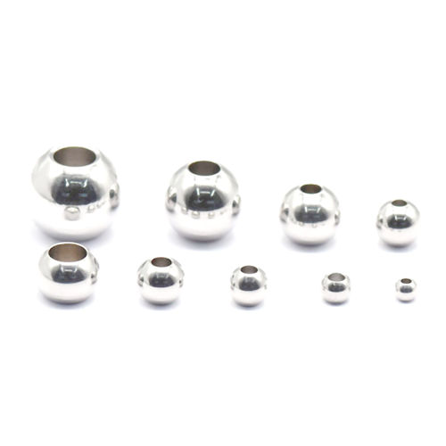 Hi6016s pax 20 perles intercalaires rondes 6mm trou 1.5mm en laiton argent vif placage sous vide