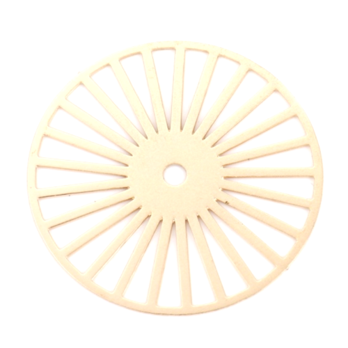 Ps11876725 pax 4 estampes pendentif filigrane soleil 29mm métal finition doré