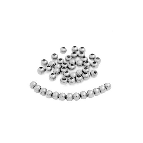 H11tac0004 pax 100 perles intercalaire 4mm acier inoxydable 304