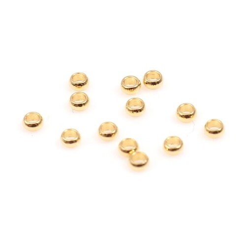 Ps110250298 pax 50 perles à écraser 1.5mm acier inoxydable 304 placage doré