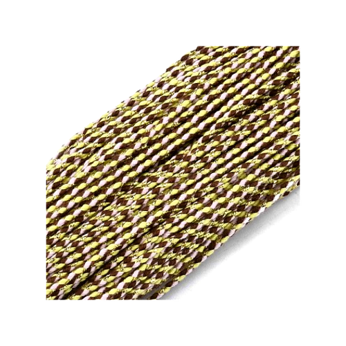 H11t015 lot de 5 mètres de cordon tressé et fil métallisé doré 2mm coloris b04