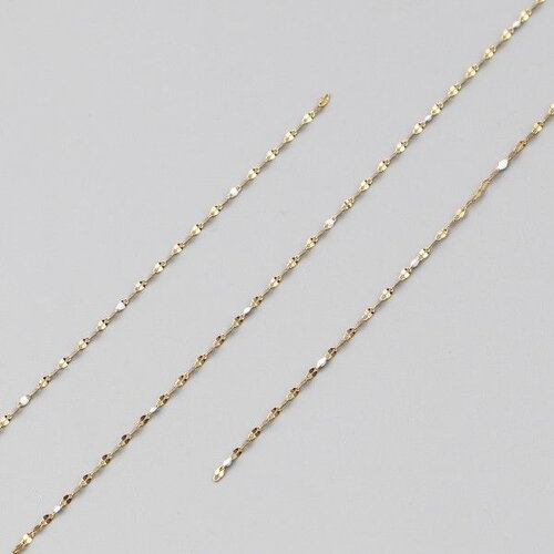Ps11654659 pax 1/2 fil d'environ 50 cm  chaine avec résine émaillée blanche 3 par 2 mm - en acier inoxydable 304 placage doré