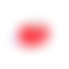 Ps11888581 pax 5 perles intercalaire résine qui s'illumine dans la nuit  14 par 9mm coloris rouge sur une base en métal argenté