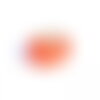 Ps11888587 pax 5 perles intercalaire résine qui s'illumine dans la nuit  14 par 9mm coloris orange sur une base en métal argenté
