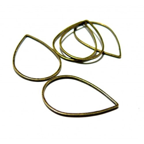 Ps1161687 pax 20 connecteurs anneaux gouttes 25mm finition bronze