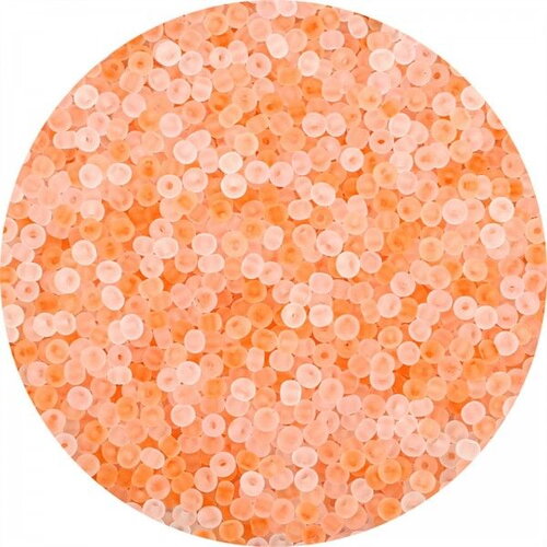 Ps11893200  pax 1 sachet d'environ 220 perles de rocaille en verre effet givre orange 10gr