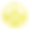 Ps11887185 pax 6 estampes, pendentifs  multi fleurs dans cercle 25mm métal coloris jaune