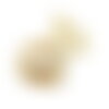 H11s07946a pax 2 boucles d'oreille puce soleil art deco 21.5mm avec trou d' attache en acier inoxydable 304 avec embouts dore