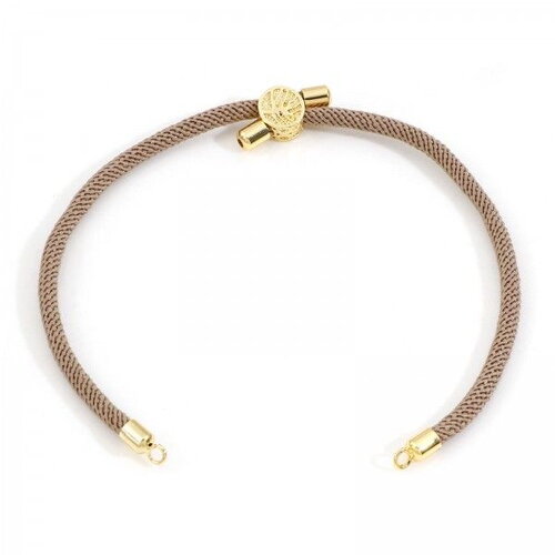 Ps11897053 pax 1 support bracelet intercalaire cordon nylon ajustable avec accroche slide arbre cuivre doré coloris beige