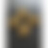H11ch006 lot 1 pendentif navette amulette  pierre goutte labradorite 11 par 22mm en laiton finition doré 18kt