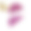 Ae11588 lot de 4 estampes pendentif filigrane demi soleil eventail rose foncé orchidée 18 par 35 mm