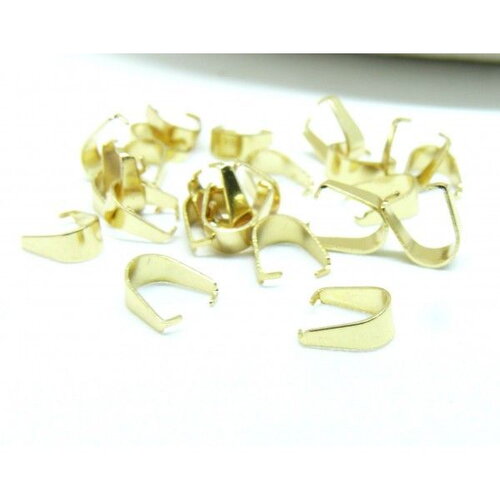 H11s105-jn47027 pax 25 bélières attache pendentif sans anneau  7 par 5 mm acier inoxydable 304 finition doré