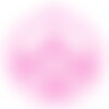Ps11887184 pax 6 estampes, pendentifs  multi fleurs dans cercle 25mm métal coloris rose