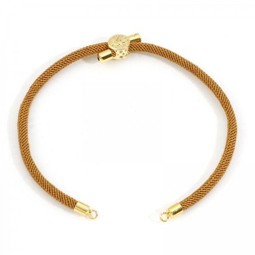 Ps11897048 pax 1 support bracelet intercalaire cordon nylon ajustable avec accroche slide arbre cuivre doré coloris moutarde