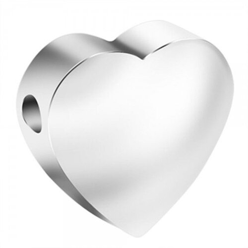 Bu11201102145117 pax 2 perles intercalaire cœur 10mm acier inoxydable 304 placage argenté
