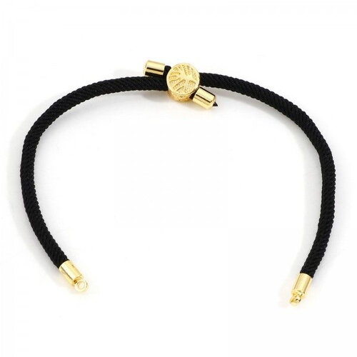 Ps11897044 pax 1 support bracelet intercalaire cordon nylon ajustable avec accroche slide arbre cuivre doré coloris noir