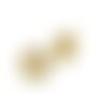 Ps11890093 pax 2 boucles d'oreille - puce effet pelote de laine avec attache et embouts poussoirs,  cuivre finition doré 18kt