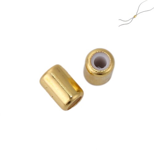 Ps110100668 pax 6 perles stopper 6 par 4mm avec trou 2mm en cuivre finition doré